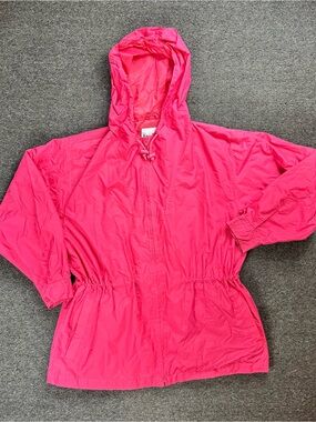 Vintage Acadia Women’s Medium Hot Pink Hooded Windbreaker Jacket